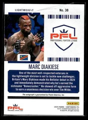 2025 Panini Contenders PFL #38 Marc Diakiese Co-Main Ticket Signatures #/35 - UFC/MMA Card Single