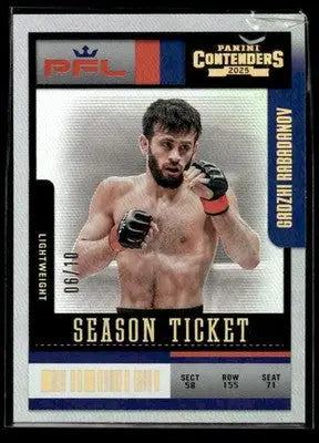 2025 Panini Contenders PFL #4 Gadzhi Rabadanov 2004 Throwback Gold #/10 - UFC/MMA Card Single