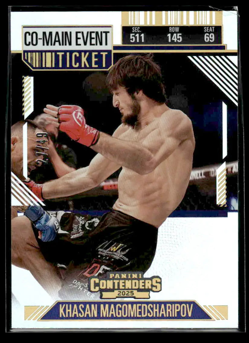 Panini Contenders PFL 2025 trading card featuring Khasan Magomedsharipov for Co-Main Event