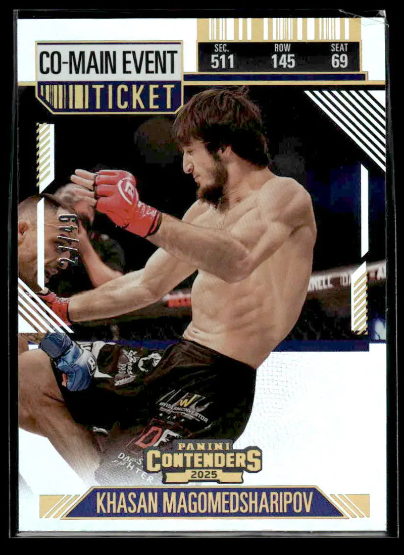 Panini Contenders PFL 2025 trading card featuring Khasan Magomedsharipov for Co-Main Event