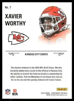 2025 Panini Contenders Rookie Stallions Xavier Worthy #No. 7 Football - Football Card Single