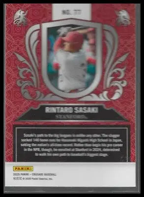 2025 Panini Crusade #77 Rintaro Sasaki Crusade Stanford Cardinal