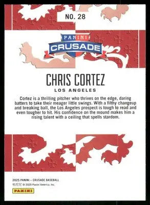2025 Panini Crusade Baseball Chris Cortez #28 Baseball - Baseball Card Single