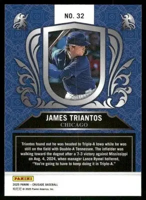 2025 Panini Crusade Baseball James Triantos #32 Baseball - Baseball Card Single