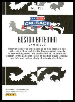 2025 Panini Crusade Boston Bateman #193 Baseball - Baseball Card Single