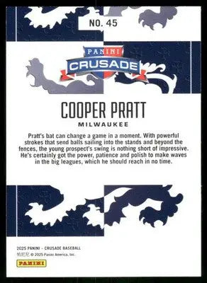 2025 Panini Crusade Cooper Pratt #45 Baseball - Baseball Card Single