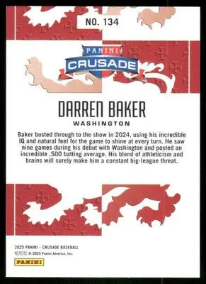 2025 Panini Crusade Darren Baker #134 RC Baseball - Baseball Card Single