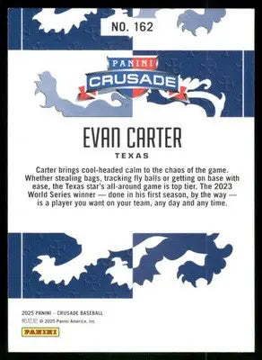 2025 Panini Crusade Evan Carter #162 Gold Baseball - Baseball Card Single