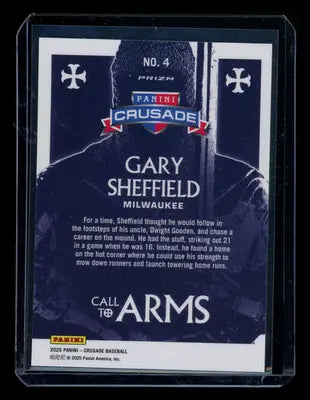 2025 Panini Crusade Prizm Gary Sheffield #No. 4 Call to Arms Baseball - Baseball Card Single