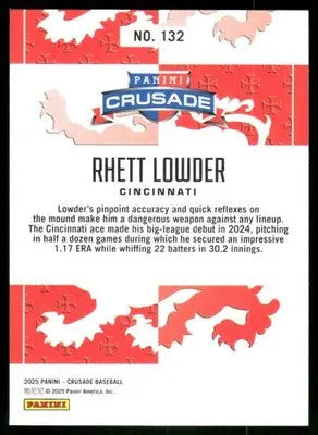 2025 Panini Crusade Rhett Lowder #132 RC Baseball