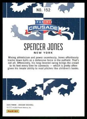 2025 Panini Crusade Spencer Jones #152 Gold Baseball - Baseball Card Single