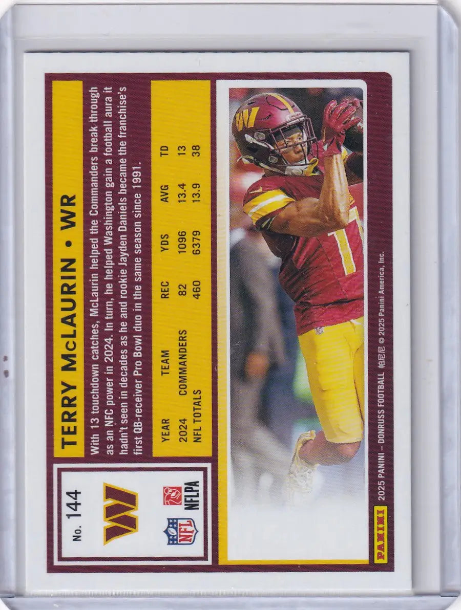 2025 Panini Donruss #144 Terry McLaurin - Washington Commanders - Football Card Single