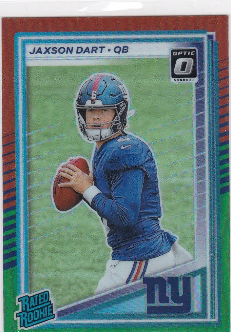 2025 Panini Donruss #400 Jaxson Dart Red Green Prizm RC New York Giants - Football Card Single