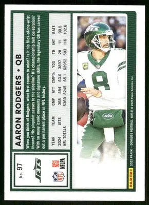 2025 Panini Donruss Aaron Rodgers #97 Press Proof Green Football - Football Card Single