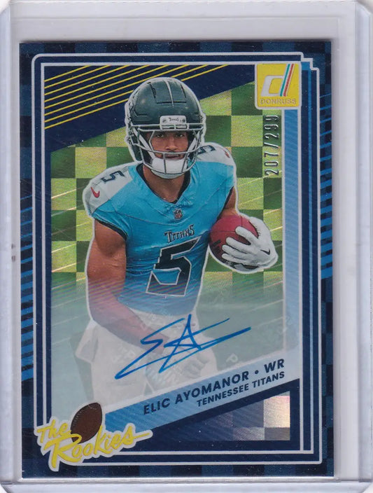 2025 Panini Donruss Auto 207/299 #37 Elic Ayomanor - Tennessee Titans - Football Card Single