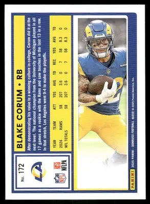 2025 Panini Donruss Blake Corum #172 Press Proof Green Football - Football Card Single