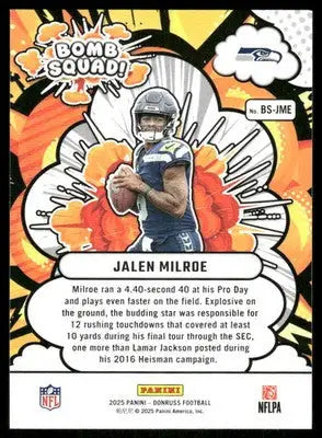 2025 Panini Donruss Bomb Squad Jalen Milroe #BS-JME Football - Football Card Single