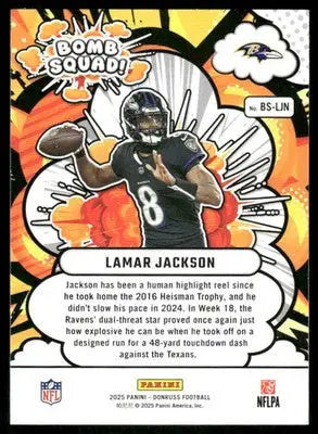 2025 Panini Donruss Bomb Squad Lamar Jackson #BS-LJN Football - Football Card Single