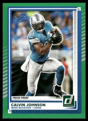 2025 Panini Donruss Calvin Johnson #24 Press Proof Green Football - Football Card Single