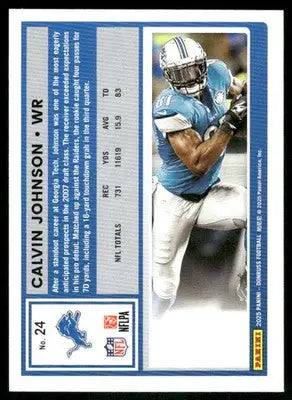 2025 Panini Donruss Calvin Johnson #24 Press Proof Green Football - Football Card Single