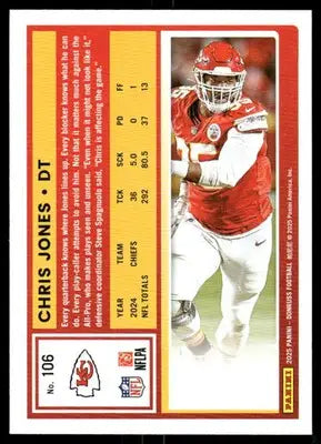 2025 Panini Donruss Chris Jones #106 Football - Football Card Single