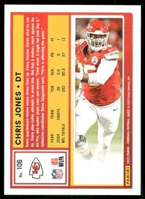 2025 Panini Donruss Chris Jones #106 Press Proof Football - Football Card Single