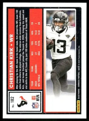 2025 Panini Donruss Christian Kirk #182 Press Proof Green Football - Football Card Single