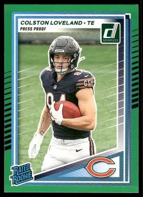 2025 Panini Donruss Colston Loveland #310 Press Proof Green Football - Football Card Single