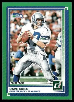 2025 Panini Donruss Dave Krieg #282 Press Proof Green Football - Football Card Single
