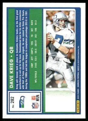 2025 Panini Donruss Dave Krieg #282 Press Proof Green Football - Football Card Single