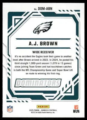 2025 Panini Donruss Dominators A.J. Brown #DOM-ABN Football - Football Card Single