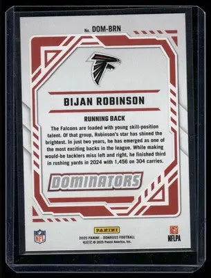 2025 Panini Donruss Dominators Bijan Robinson #DOM-BRN Football - Football Card Single