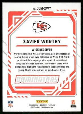 2025 Panini Donruss Dominators Xavier Worthy #DOM-XWY Football - Football Card Single