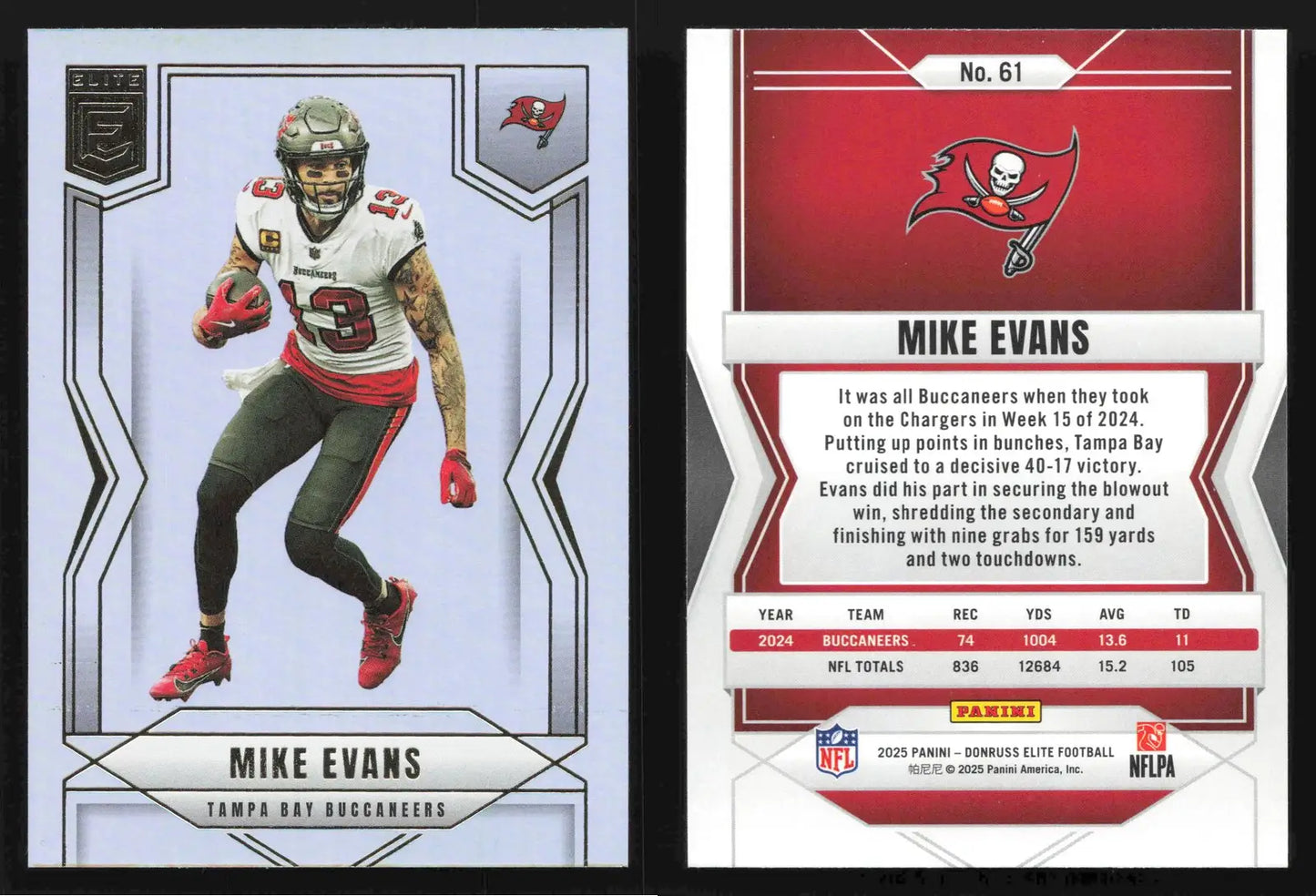 2025 Panini Donruss Elite Football MIKE EVANS #61 Tampa Bay Buccaneers - Football Card Single
