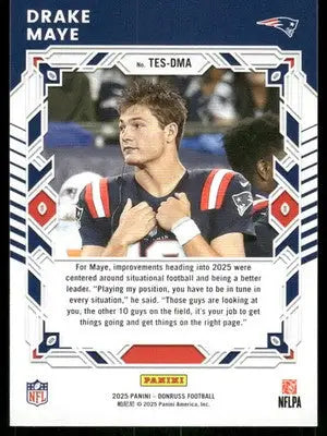 2025 Panini Donruss Elite Series Drake Maye #TES-DMA Football - Football Card Single