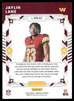 2025 Panini Donruss Elite Series Rookies Jaylin Lane #ESR-JLE Football - Football Card Single