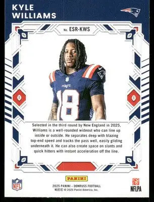 2025 Panini Donruss Elite Series Rookies Kyle Williams #ESR-KWS Football - Football Card Single
