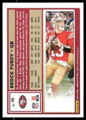 2025 Panini Donruss Football Brock Purdy #46 Football - Football Card Single
