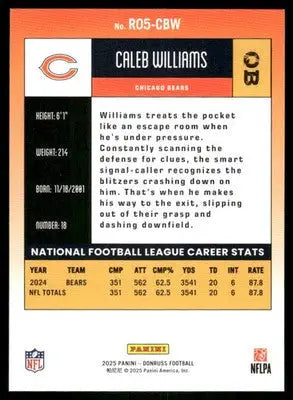 2025 Panini Donruss Football Caleb Williams #RO5-CBW Football - Football Card Single
