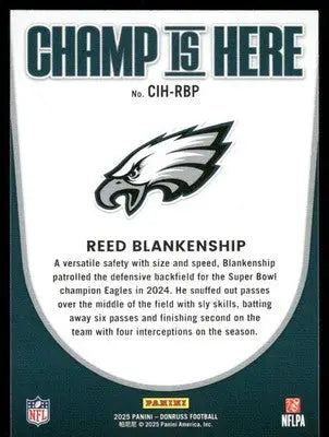 2025 Panini Donruss Football Champ Is Here Reed Blankenship #CIH-RBP Football - Football Card Single