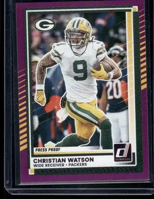 2025 Panini Donruss Football Christian Watson #234 Press Proof Purple Football - Football Card Single