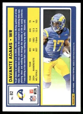 2025 Panini Donruss Football Davante Adams #82 Press Proof Green Football - Football Card Single