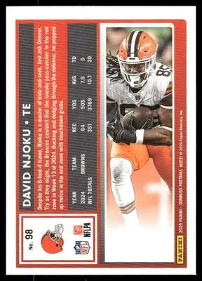 2025 Panini Donruss Football David Njoku #98 Football - Football Card Single