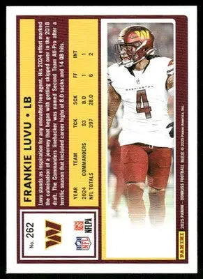 2025 Panini Donruss Football Frankie Luvu #262 Football - Football Card Single