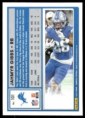 2025 Panini Donruss Football Jahmyr Gibbs #101 Football - Football Card Single