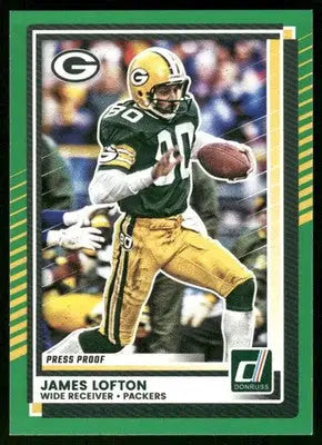 2025 Panini Donruss Football James Lofton #72 Press Proof Green Football - Football Card Single
