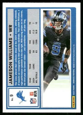 2025 Panini Donruss Football Jameson Williams #9 Football - Football Card Single