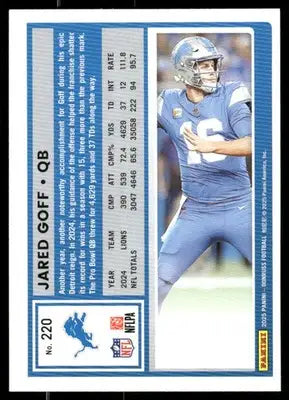 2025 Panini Donruss Football Jared Goff #220 Football - Football Card Single