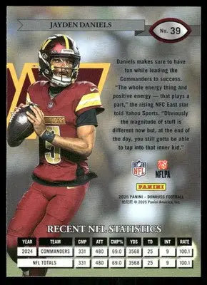 2025 Panini Donruss Football Jayden Daniels #39 Football - Football Card Single
