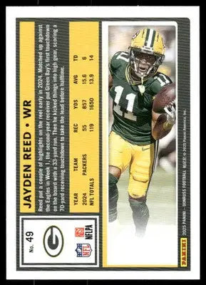 2025 Panini Donruss Football Jayden Reed #49 Football - Football Card Single